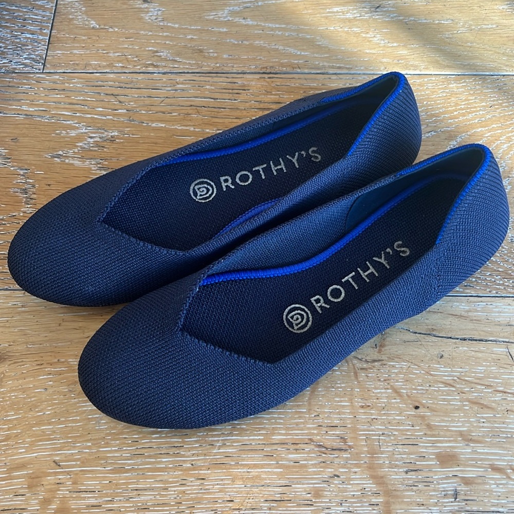Rothy’s blue flats.